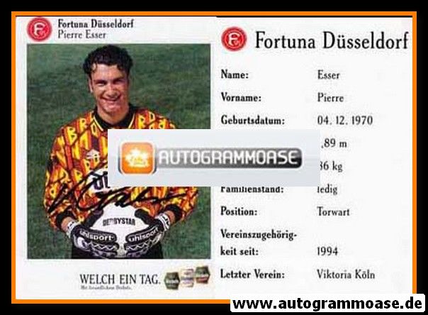 Autogramm Fussball | Fortuna Düsseldorf | 1995 | Pierre ESSER