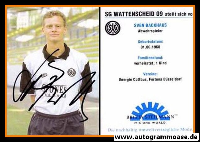 Autogramm Fussball | SG Wattenscheid 09 | 1995 | Sven BACKHAUS