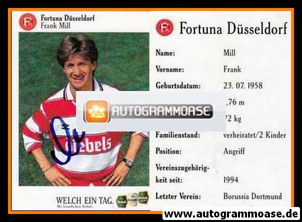 Autogramm Fussball | Fortuna Düsseldorf | 1995 | Frank MILL