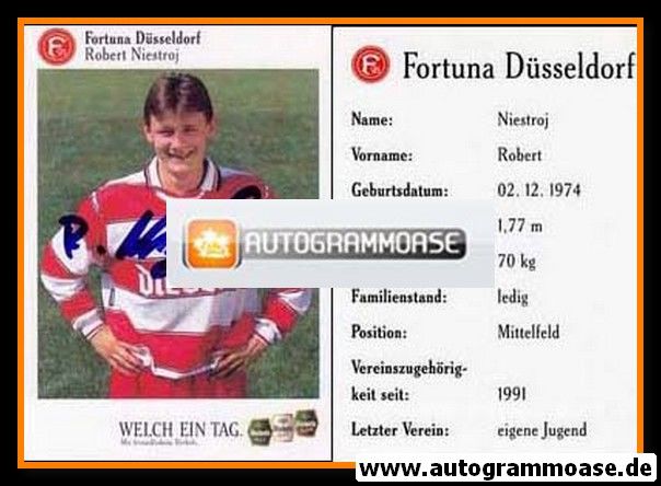 Autogramm Fussball | Fortuna Düsseldorf | 1995 | Robert NIESTROJ