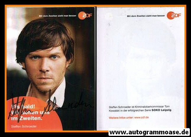 Autogramm TV | ZDF | Steffen SCHROEDER | 2010er "SOKO Leipzig" (Portrait Color) Leidig