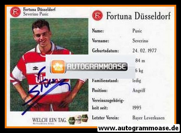 Autogramm Fussball | Fortuna Düsseldorf | 1995 | Severino PUSIC