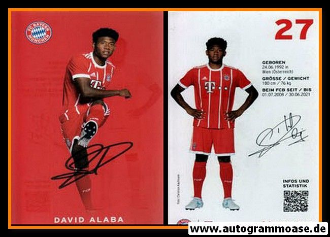 Autogramm Fussball | FC Bayern München | 2017 | David ALABA