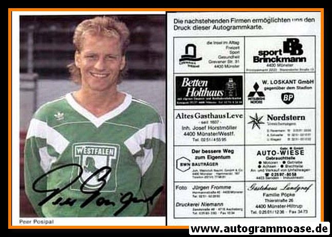 Autogramm Fussball | Preussen Münster | 1990 | Peer POSIPAL