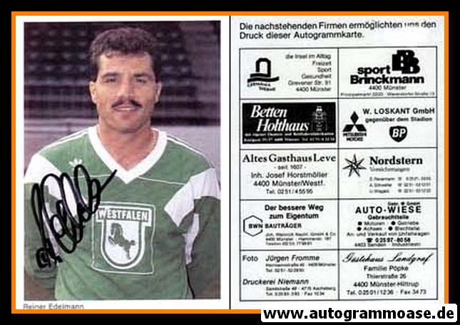 Autogramm Fussball | Preussen Münster | 1990 | Reiner EDELMANN