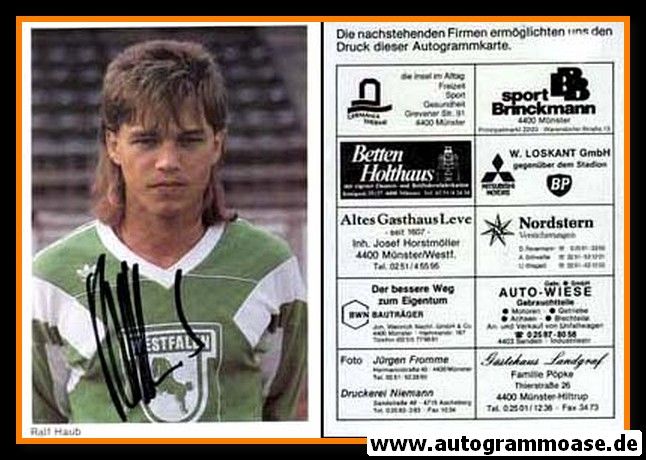 Autogramm Fussball | Preussen Münster | 1990 | Ralf HAUB