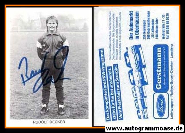 Autogramm Fussball | Rot-Weiss Oberhausen | 1987 | Rudolf DECKER