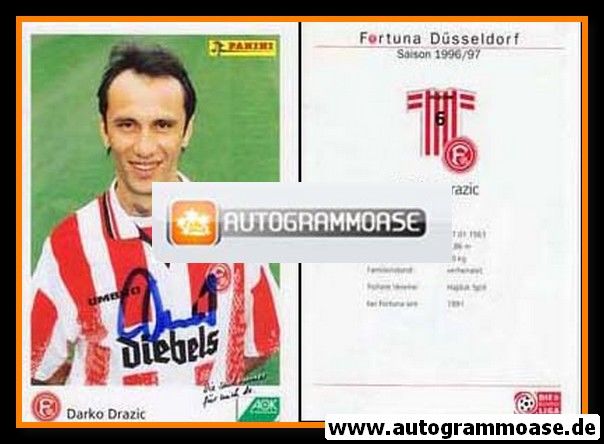 Autogramm Fussball | Fortuna Düsseldorf | 1996 | Darko DRAZIC