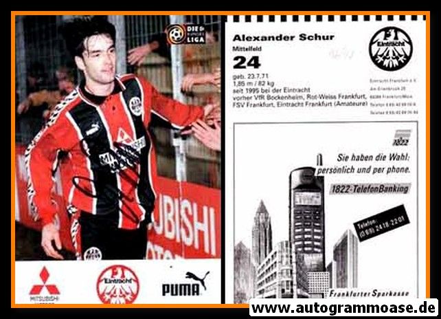 Autogramm Fussball | Eintracht Frankfurt | 1996 | Alexander SCHUR