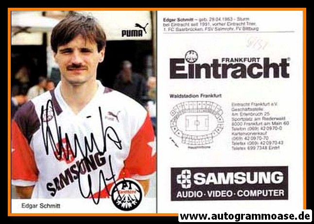 Autogramm Fussball | Eintracht Frankfurt | 1991 | Edgar SCHMITT