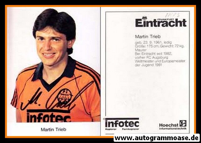 Autogramm Fussball | Eintracht Frankfurt | 1982 | Martin TRIEB