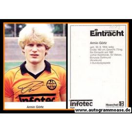 Autogramm Fussball | Eintracht Frankfurt | 1982 | Armin G&Ouml;RTZ