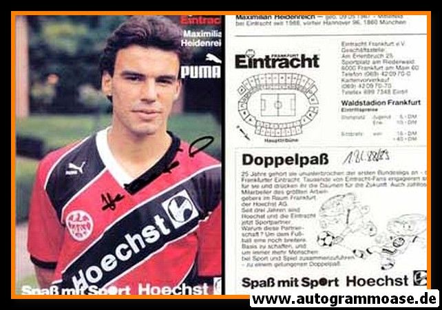 Autogramm Fussball | Eintracht Frankfurt | 1988 | Maximilian HEIDENREICH