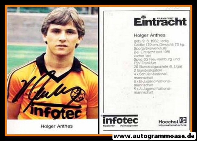 Autogramm Fussball | Eintracht Frankfurt | 1982 | Holger ANTHES