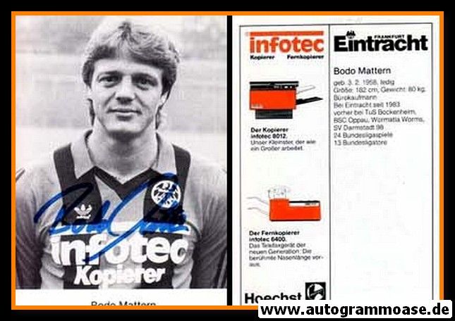 Autogramm Fussball | Eintracht Frankfurt | 1983 | Bodo MATTERN