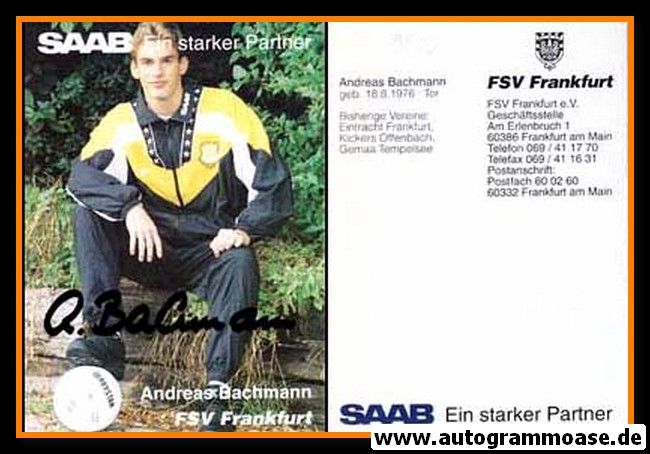 Autogramm Fussball | FSV Frankfurt | 1994 | Andreas BACHMANN