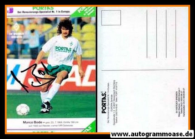Autogramm Fussball | SV Werder Bremen | 1990 | Marco BODE