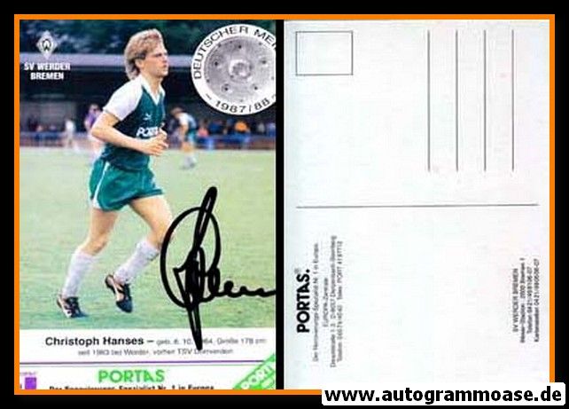Autogramm Fussball | SV Werder Bremen | 1988 | Christoph HANSES