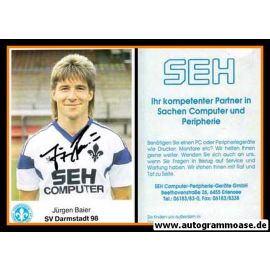 Autogramm Fussball | SV Darmstadt 98 | 1989 | J&uuml;rgen BAIER