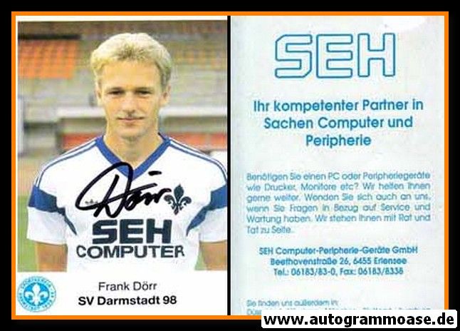 Autogramm Fussball | SV Darmstadt 98 | 1989 | Frank DÖRR