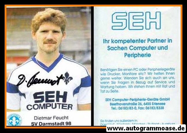 Autogramm Fussball | SV Darmstadt 98 | 1989 | Dietmar FEUCHT