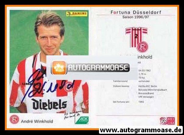Autogramm Fussball | Fortuna Düsseldorf | 1996 | Andre WINKHOLD