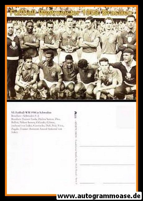 Mannschaftskarte Fussball | Brasilien | 1958 WM Retro (Spiel Schweden)