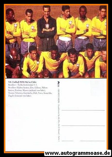 Mannschaftskarte Fussball | Brasilien | 1962 WM Retro (Spiel Tschechien)