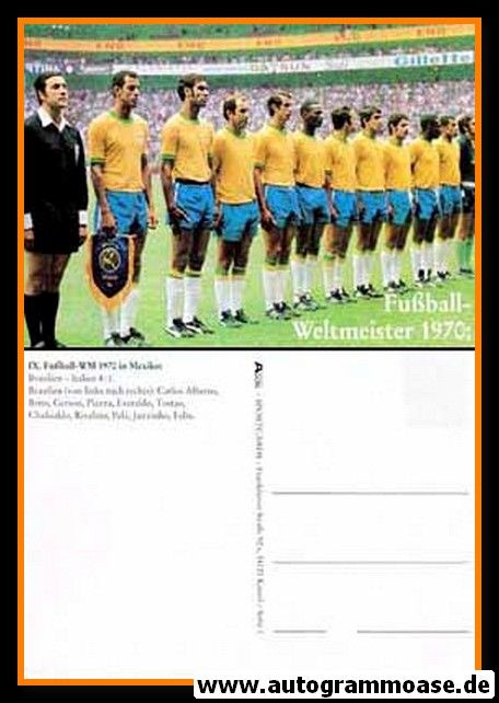 Mannschaftskarte Fussball | Brasilien | 1970 WM Retro (Spiel Italien)