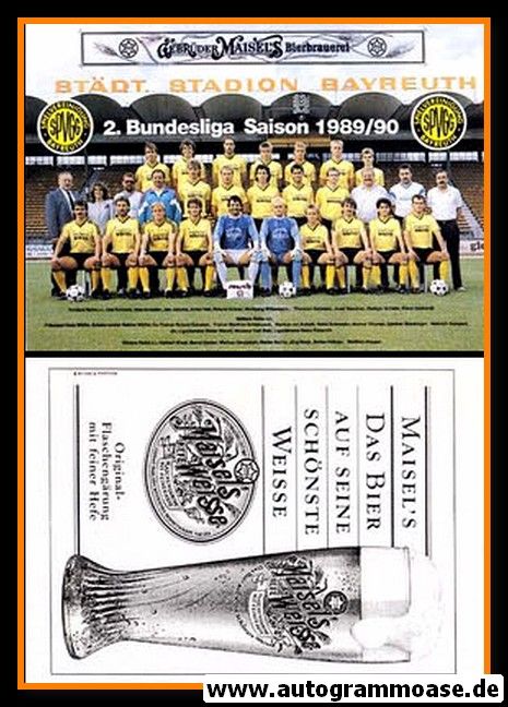 Mannschaftskarte Fussball | SpVgg Bayreuth | 1989