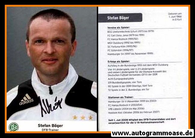Autogramm Fussball | DFB | 2000er | Stefan BÖGER (Portrait Color) Trainer