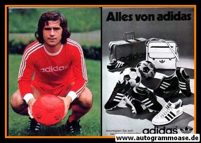 Autogramm Fussball | FC Bayern München | 1970er Adidas | Gerd MÜLLER (Portrait sitzend) _