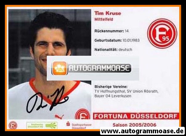 Autogramm Fussball | Fortuna Düsseldorf | 2005 | Tim KRUSE