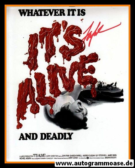 Autogramm Film (USA) | Larry COHEN | 1974 Foto "It´s Alive"