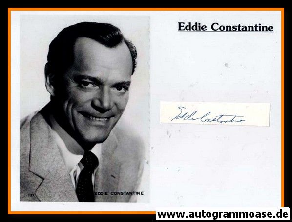 Autogramm Schauspieler | Eddie CONSTANTINE | Index Card + Foto XL