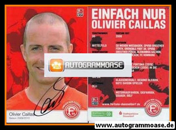 Autogramm Fussball | Fortuna Düsseldorf | 2009 | Olivier CAILLAS