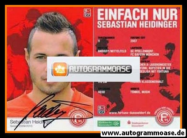 Autogramm Fussball | Fortuna Düsseldorf | 2009 | Sebastian HEIDINGER