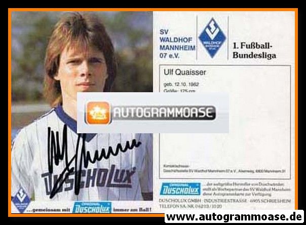 Autogramm Fussball | SV Waldhof Mannheim | 1983 | Ulf QUAISSER