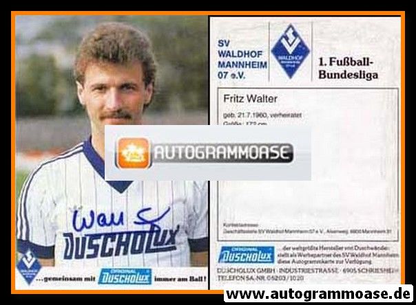 Autogramm Fussball | SV Waldhof Mannheim | 1983 | Fritz WALTER