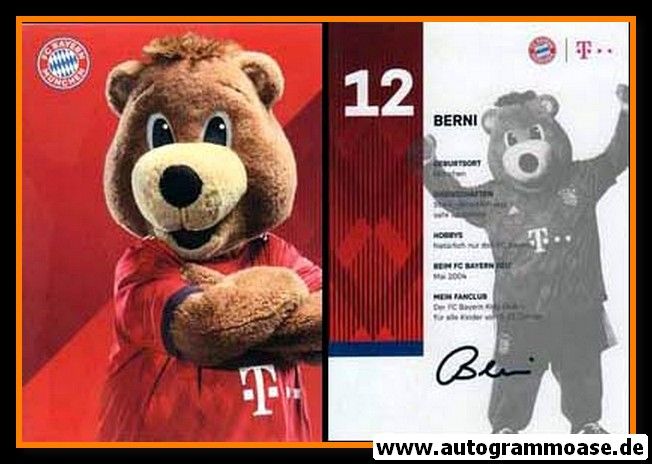 Autogrammkarte Fussball | FC Bayern München | 2018 | BERNI (Maskottchen)