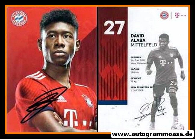 Autogramm Fussball | FC Bayern München | 2018 | David ALABA