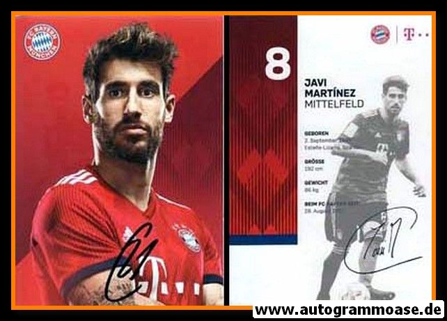 Autogramm Fussball | FC Bayern München | 2018 | Javi MARTINEZ