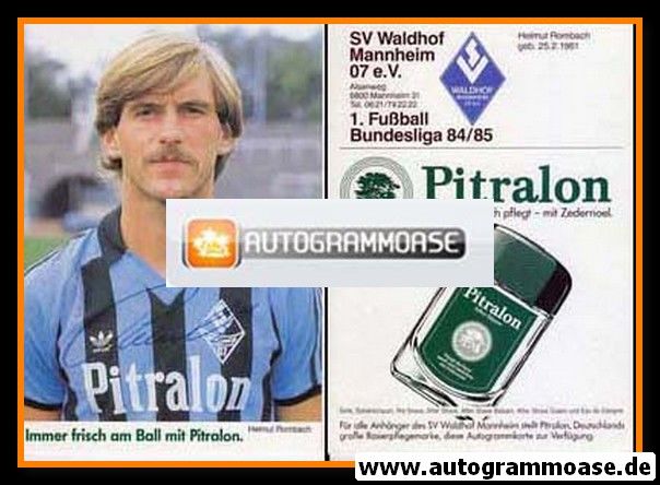 Autogramm Fussball | SV Waldhof Mannheim | 1984 | Helmut ROMBACH