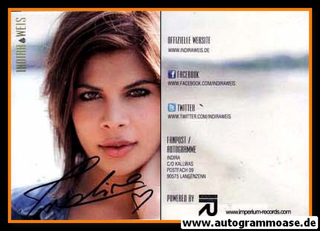 Autogramm Pop | Indira WEIS | 2010er (Portrait Color) Imperium