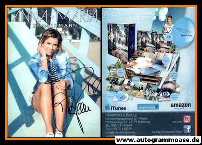 Autogramm Schlager | Anna-Maria ZIMMERMANN | 2017 "Himmelblau" (Portrait Color)