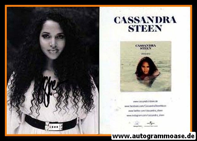 Autogramm Pop | Cassandra STEEN | 2014 "Spiegelbild" (Portrait SW) Universal