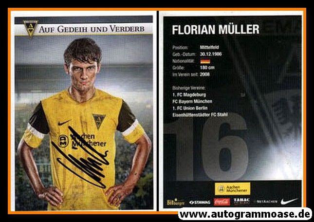 Autogramm Fussball | Alemannia Aachen | 2011 | Florian MÜLLER