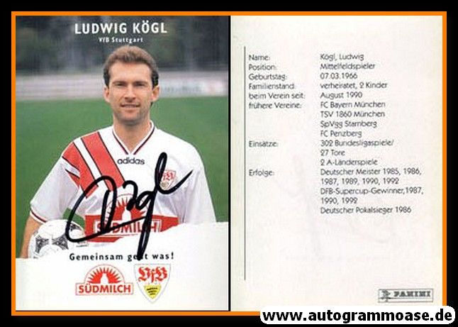 Autogramm Fussball | VfB Stuttgart | 1995 | Ludwig KÖGL