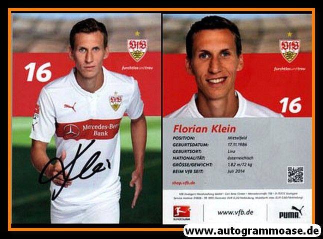 Autogramm Fussball | VfB Stuttgart | 2014 | Florian KLEIN