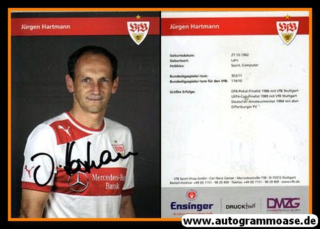 Autogramm Fussball | VfB Stuttgart | 2012 | Jürgen HARTMANN